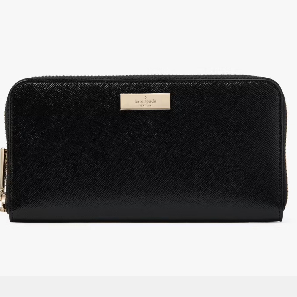 New Kate spade black leather wallet in box